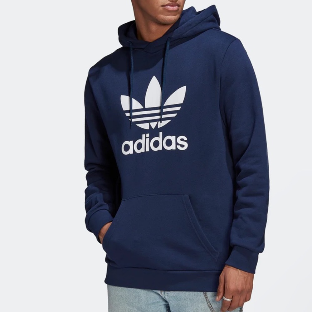 Men's adidas Originals Adicolor Classics Trefoil Hoodie Night Indigo Size S